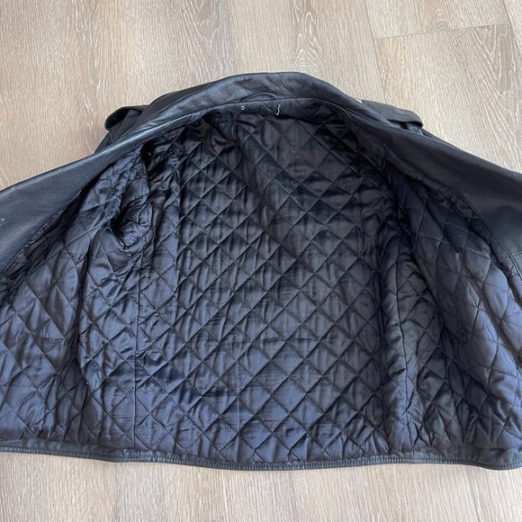 Auc Versace Leather Bomber Black Jacket - Picture 15 of 17